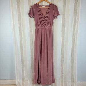 Baltic Born Velvet Maxi Dress Pink Mauve‎ Size Medium